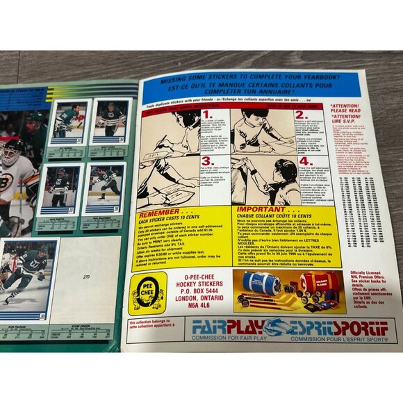 1989-90 O-Pee-Chee NHL Hockey Sticker Album Complete Paperback - Picture 7 of 8